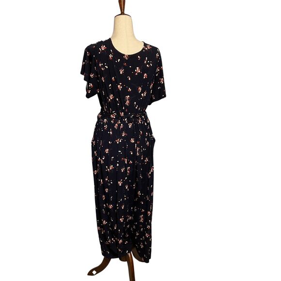 Kaileigh Faux Wrap V-neck Midi Dress 3X Floral - Picture 7 of 11